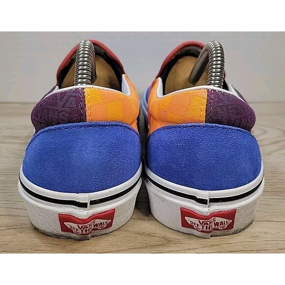 VANS Mix & Match Classic Slip-On Blue Suede Grape VANS Orange Check M 8/W 9.5 - Picture 6 of 14